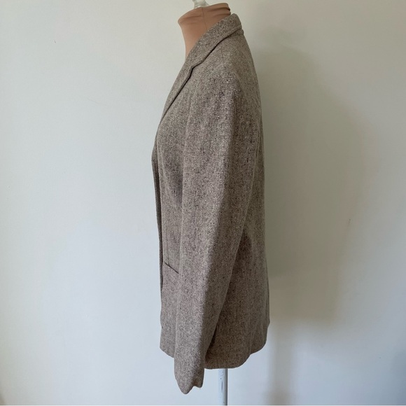 Philippe Adec Paris Vintage Wool Knit Brown Beige 3 Button Blazer Jacket Size 6 - Picture 2 of 11